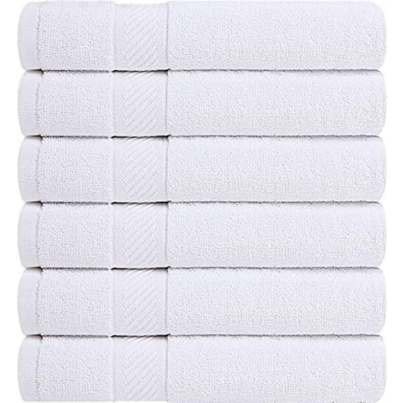 18 Pack Bath Towel Set (24 X 48 Inches), 500 GSM 100% Ring Spun Cotton Medium Lightweight And Highly Absorbent Quick Drying, Premium Towels For Hotel, Spa And Bathroom (White)