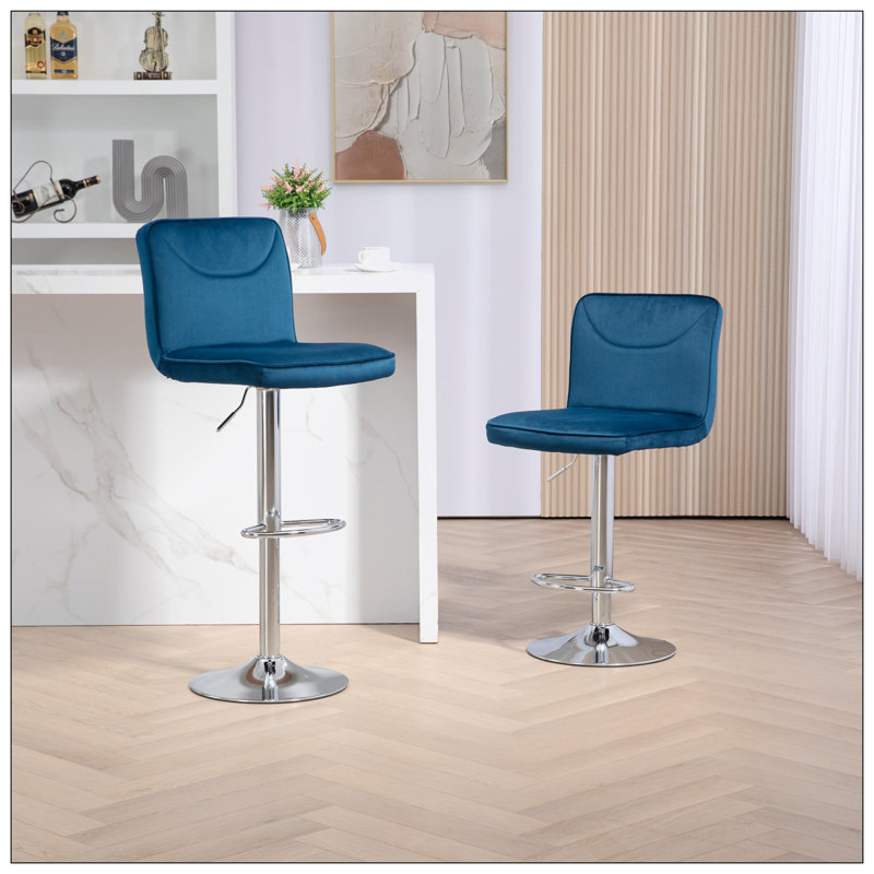 Tabouret de comptoir Daelin, Marine / Argent