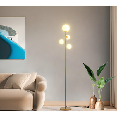 64.02'' Black Tree Floor Lamp