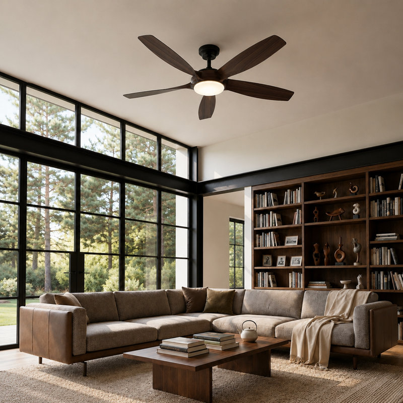 54" Ceiling Fan with Dimmable LED Light, Remote and App Control