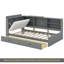 Lit plateforme en bois avec tête de lit, tablettes et 2 tiroirs-460657821-460657818