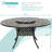 Meetwarm Outdoor 61" Round Patio Dining Table With Detachable Lazy Susan, All Weather Cast Aluminum Large Patio Furniture Table Set For 8 Seat With 24" Rotating Tray, Umbrella Hole, Dark Bronze