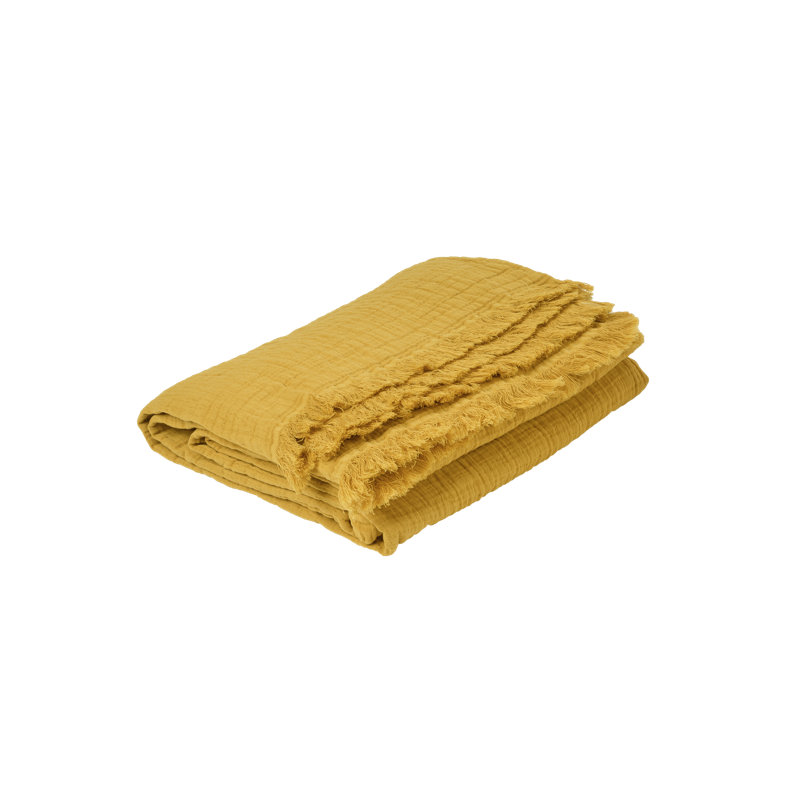 Wimberly Cotton Solid Colour Bedspread, 230 x 250 cm, Honey