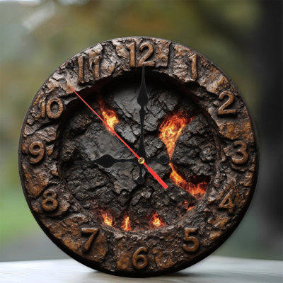 Volcanic Clock Face With Lava