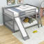 Full Over Full Bunk Bed with Slide and Ladder-1126645127