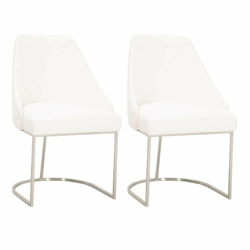 Chaise d'appoint rembourrée en tissu Parissa, Perle, Or brossé