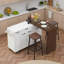 Mobile Kitchen Island With Extendable Dining Table, Trash Storage Cabinet, 3-tier Pull-out Spice Rack And Whee-189344985