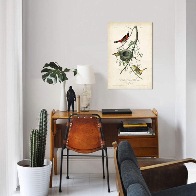 « verger orioles », impression sur toile, H 40 po x l 26 po x P 1,5 po, Toile tendue, Pas de tapis