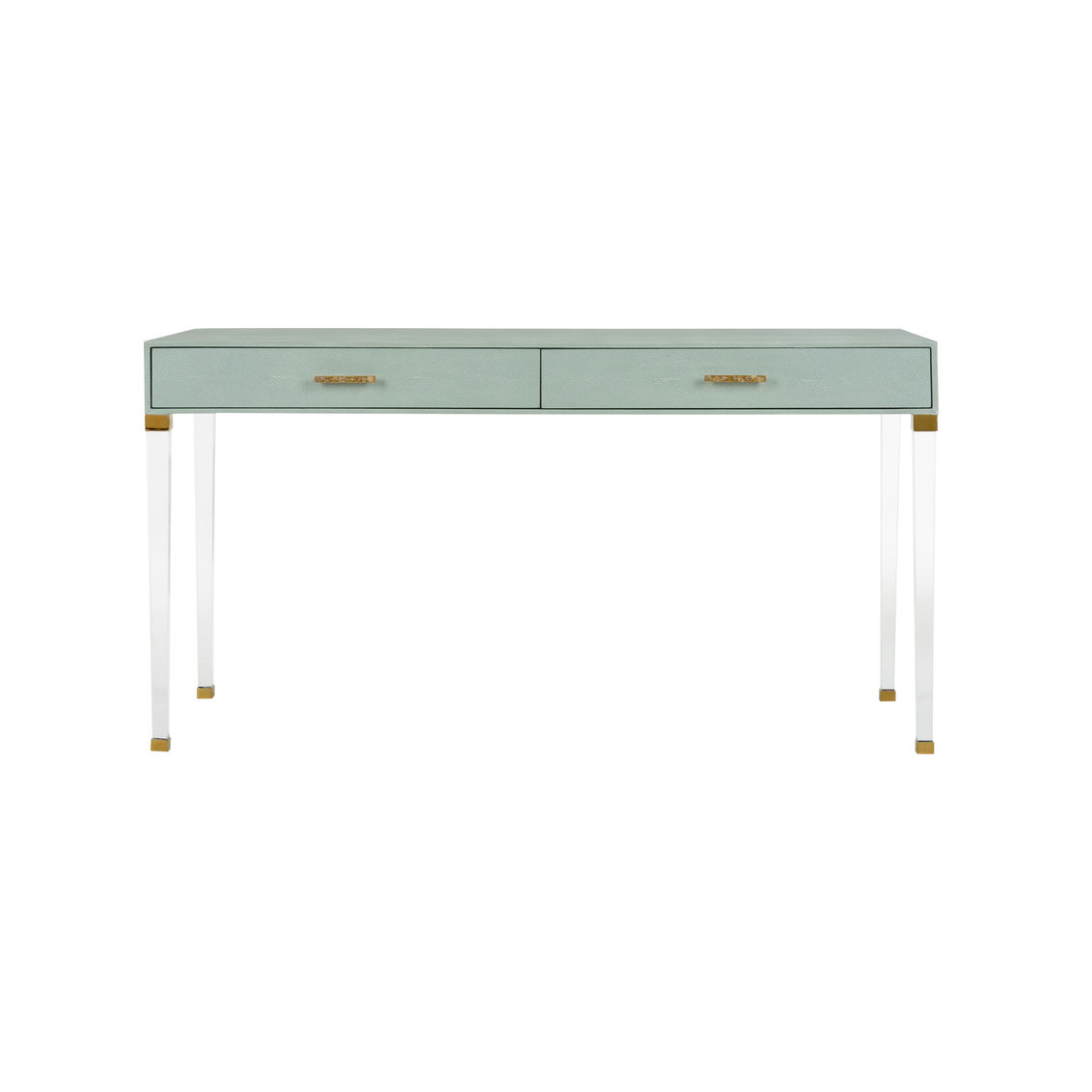 Marabella Glossy White Writing Desk Gold Legs