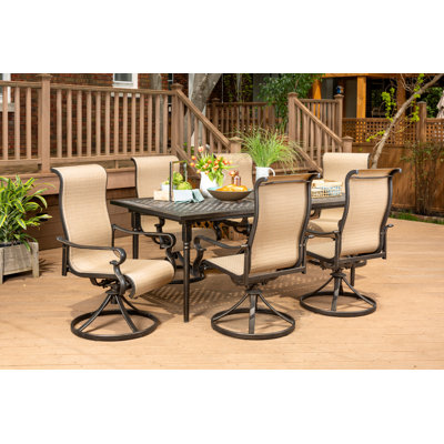 Sweeten 6 - Person Patio Dining Set with Rectangular Table , Cushions Included