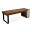 Bureau de direction rectangulaire en bois massif avec tiroirs Nut-Brown-589204834-589204836