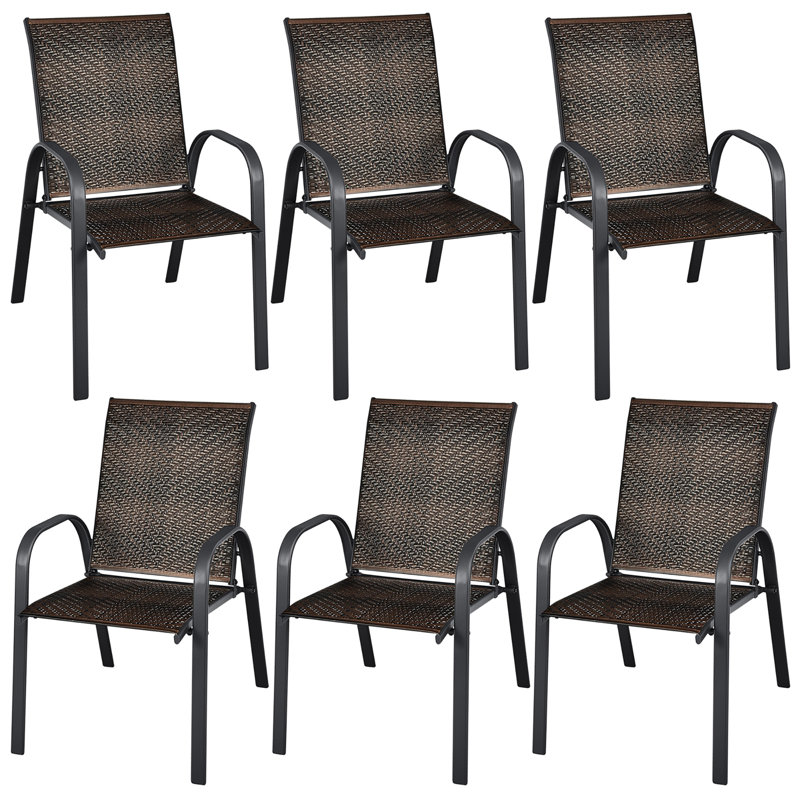 Fauteuil de patio empilable Zukowski, Noir