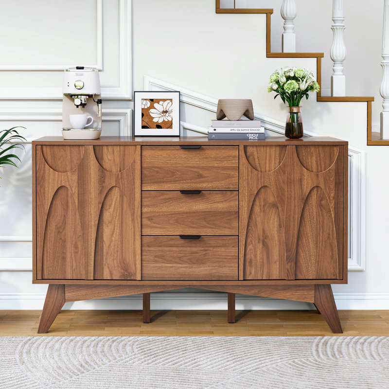 47"Sideboard with 3 Drawer, Brown