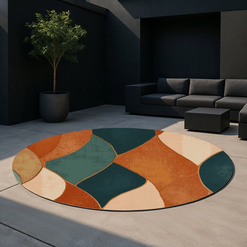 Crimson Canyon Indoor And Outdoor Area Rug, Round 5'