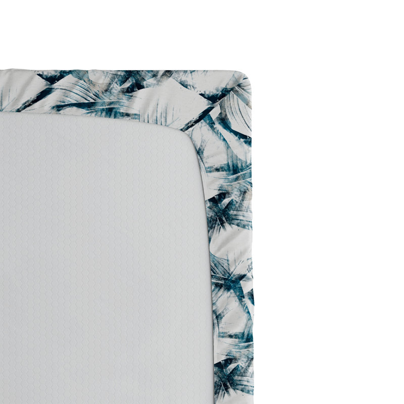 Drap-housse à motif floral Ambesonne, Ivoire / motif floral bleu ardoise, Drap-housse grand