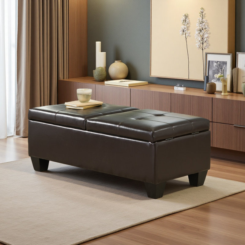 Repose-pieds avec rangement, Chocolat