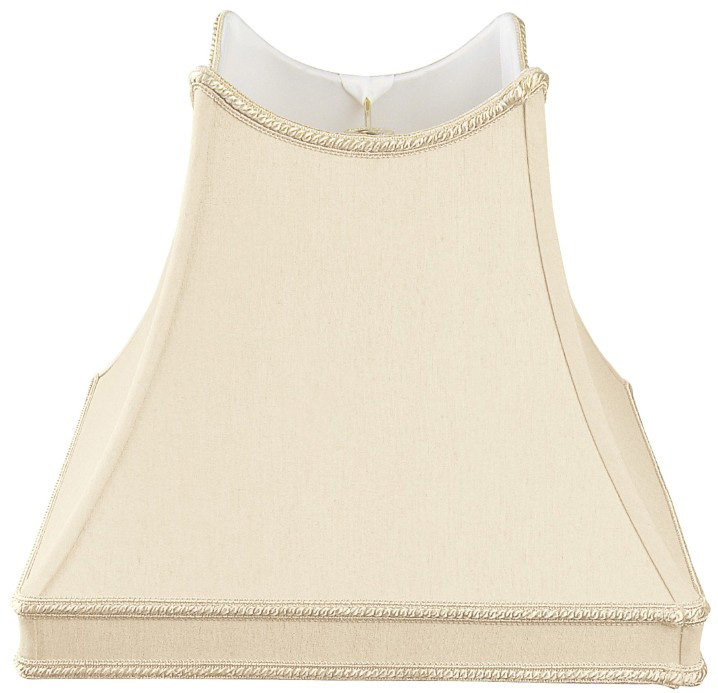 Abat-jour fantaisie en soie / shantung (araignée), Beige, H 11,25 po x l 12 po x P 12 po