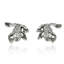 TREE FROG KNOB; CLEAR CRYSTAL; RIGHT & LEFT PAIR MATTE SILVER FINISH