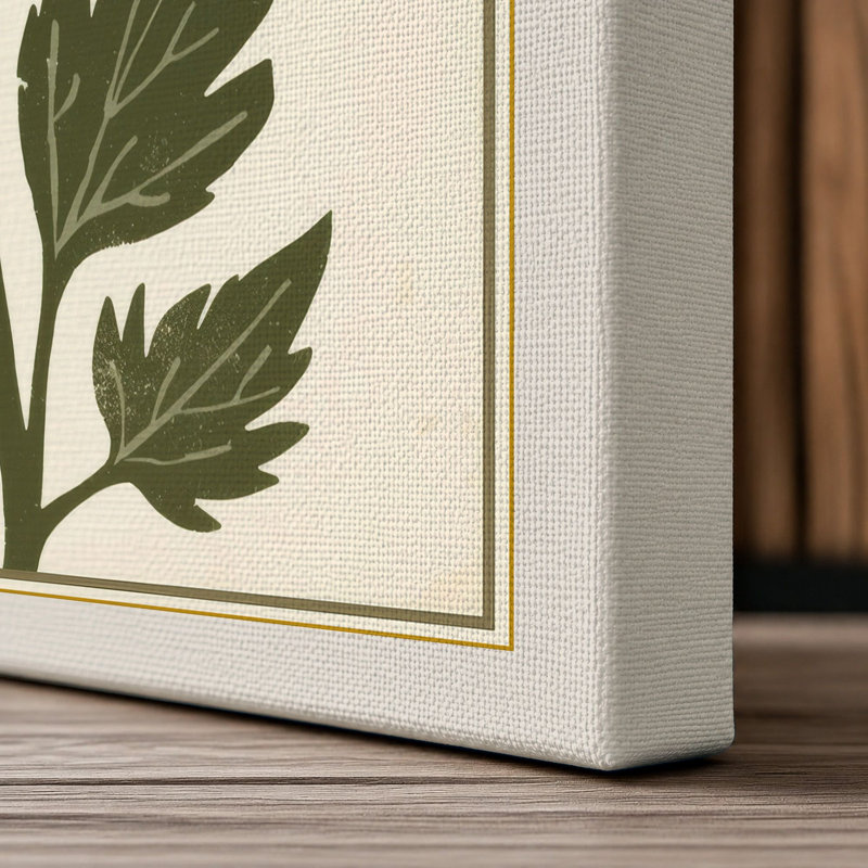 Red Poppy Botanical - Wrapped Canvas, 18x12 - 45.7 x 30.5 cm, Cream Border
