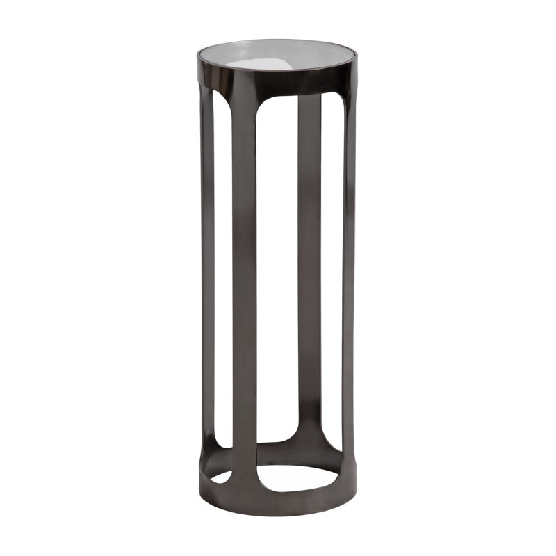Table à boissons ronde en métal, Argent argent