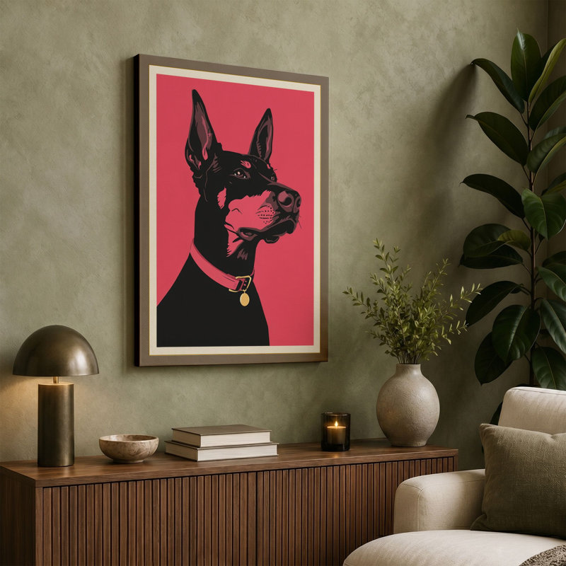 Dog in Silhouette Modern - Wrapped Canvas, 24x16 - 61.0 x 40.6 cm, White Border