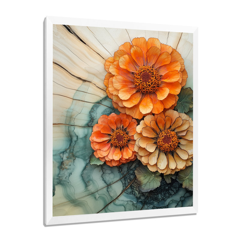 Gothard - art mural floral, H 20 po x l 12 po, Reproduction encadrée d'une seule photo, Blanc