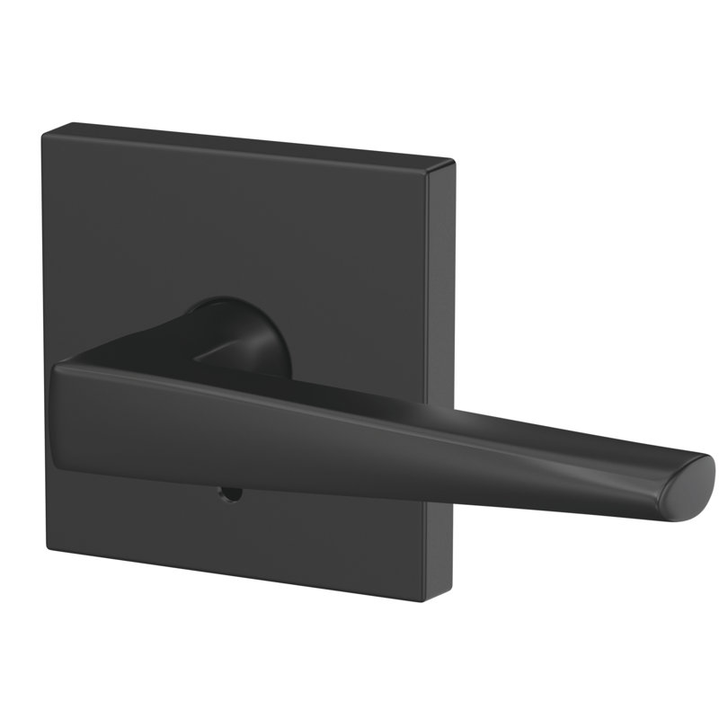 Custom Eller Hall-Closet and Bed-Bath Lever with Collins Trim, Matte Black