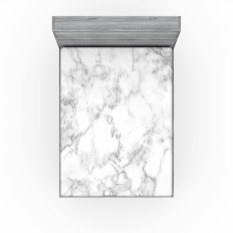 Drap-housse orange Ambesonne, Drap-housse très grand californien, Gris pâle / marbre cendré