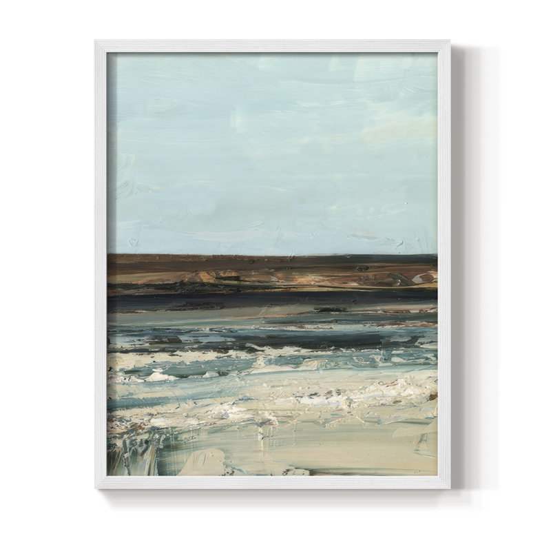 Rich Coastline I, reproduction encadrée - bois massif, H 11 po x l 9 po, Blanc