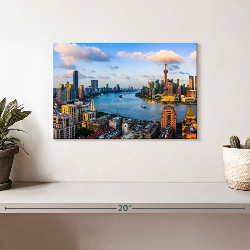Tergel Shanghai Sunset Skyline, 8" H x 12" W