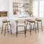 Tabouret de bar enveloppant en noyer avec siège rembourré-418163235