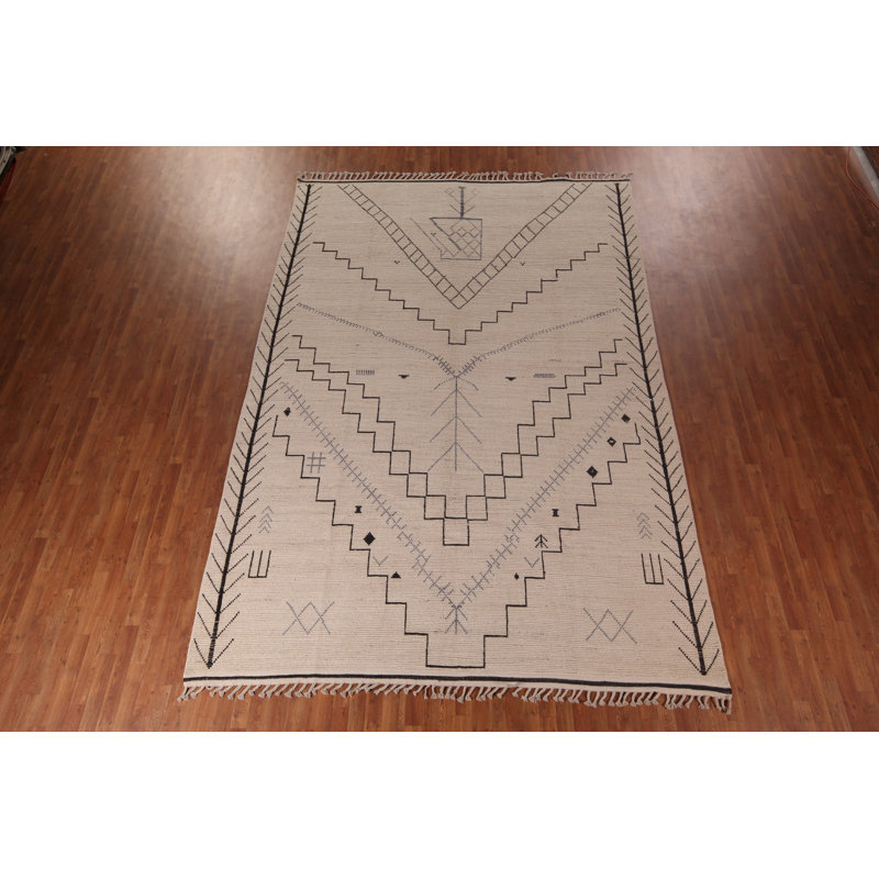 Geometric Ivory Moroccan Oriental Area Rug