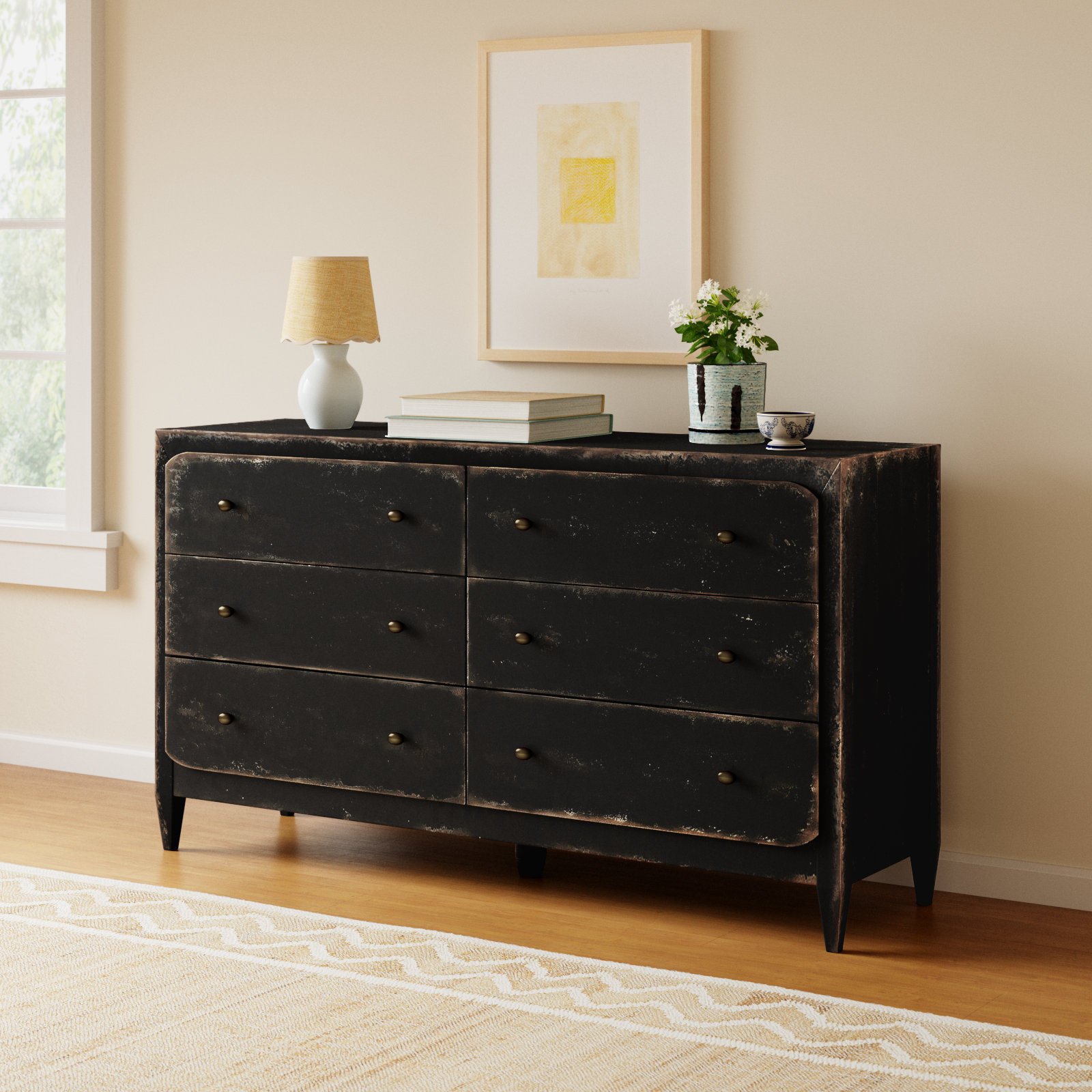 Chamberlain 6 - Drawer Dresser, Black
