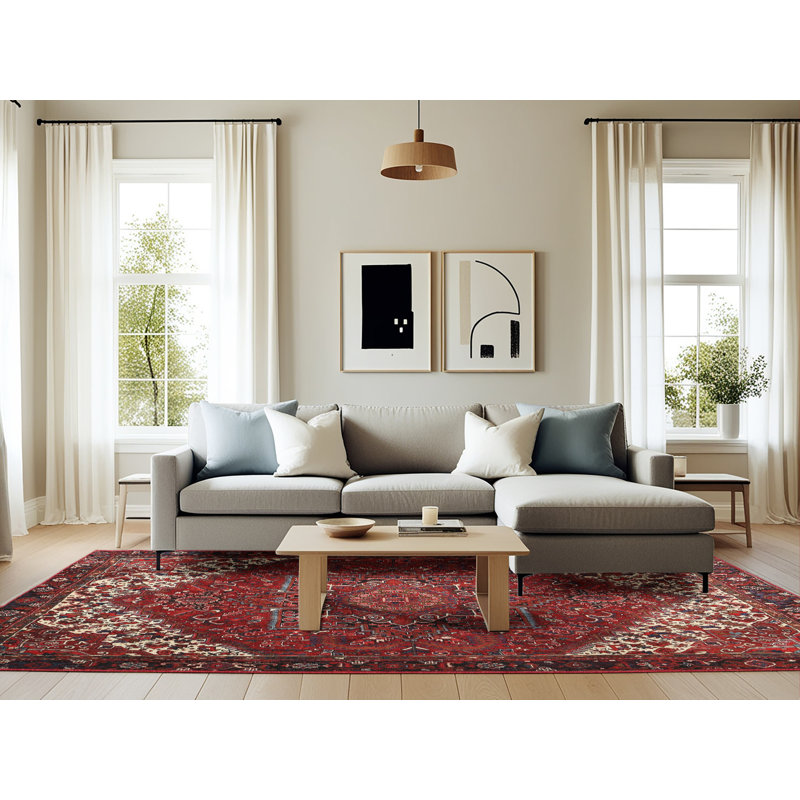 Tapis oriental rouge / rose, Rectangle 6 pi x 9 pi