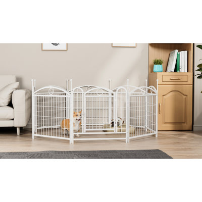 Clôture pour chien 48,4 po x 48,4 po, rouille et métal, pour l'extérieur 24 po.