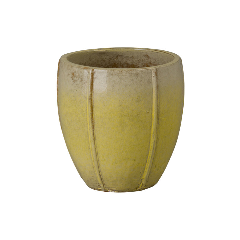 CREST PLANTER, SNOW, Yellow, 13" H x 12.5" W x 12.5" D