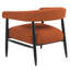 Fauteuil Cowen en tissu bouclé avec structure en bois noir Mid-Century-1130308830