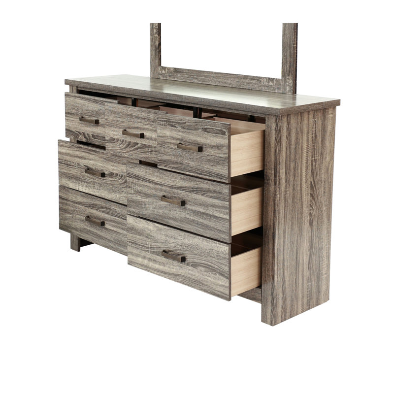 Appealing Gray Oak Chest Of Drawers, 59" X 16" 36"h, Strong Wood Stuff Wonderful Made