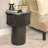 Round Mango Wood Tiered Pedestal Side Table with Ribbed Details
