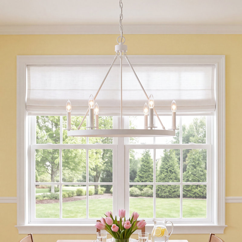 Edise 6 - Light Steel Dimmable Chandelier