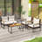 17 Stories 4 Pcs Patio Conversation Set With Coffee Table Solid Acacia Wood Armrests Tabletop