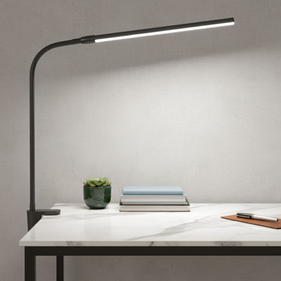 Lampe de lecture à DEL noire à pince USB, conception à col-de-cygne flexible, 3 modes de couleur, 10 niveaux de luminosité réglables, convenant à divers cas de figure, y compris les dortoirs, les tables de chevet, les bureaux et les ordinateurs.