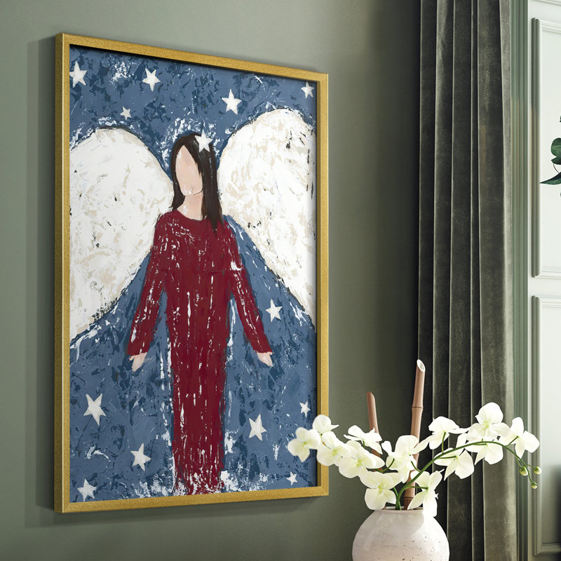 Angels Chacun II, reproduction encadrée - bois massif, H 14 po x l 11 po
