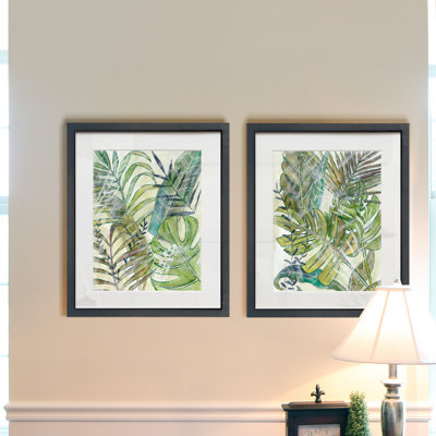 " Layered Palms I " 2 - Pieces Painting Print