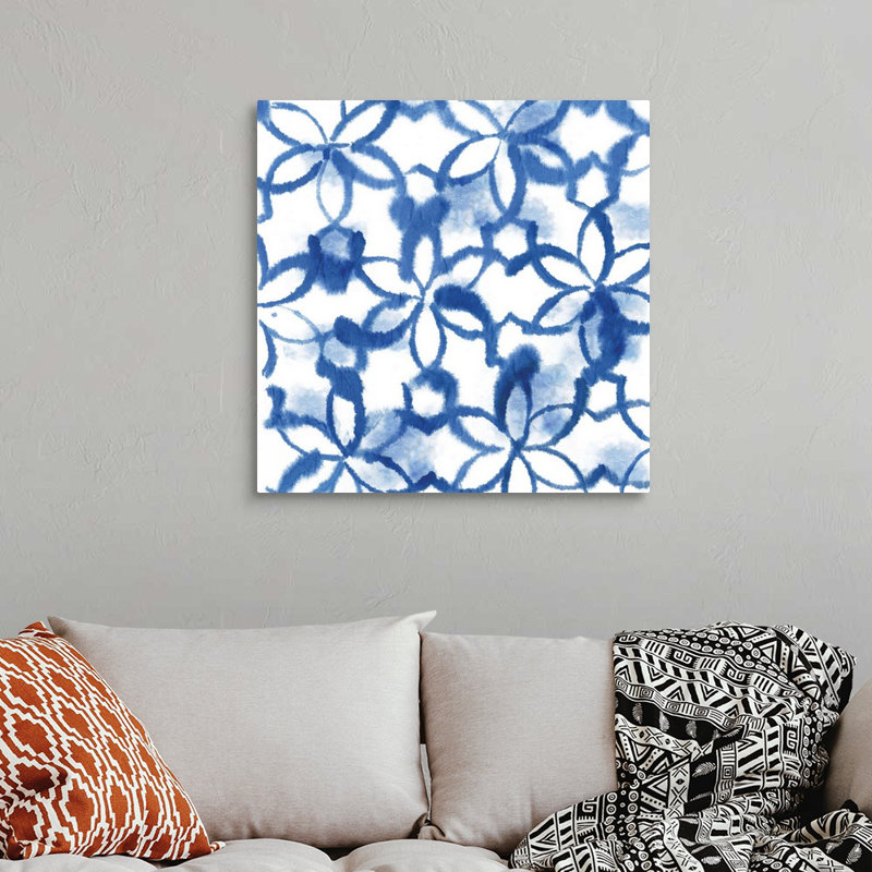 «Indigo Floral» par Aimee Wilson, reproduction sur toile, Toile tendue, H 30 po x l 30 po x P 1,25 po