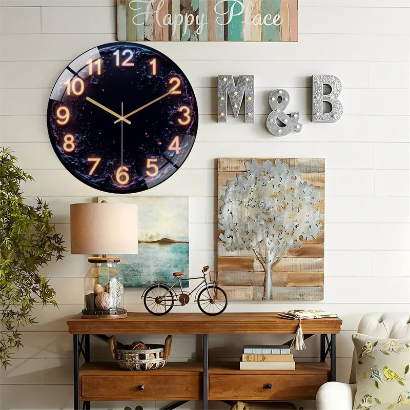 Horloge murale en verre Neon Style