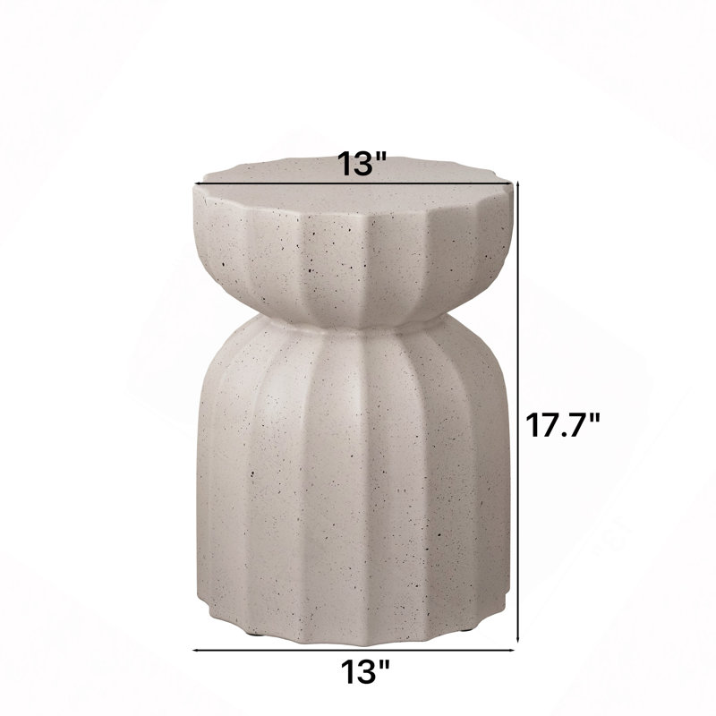 Ensemble de 2 tables basses et tables d'appoint modernes et imperméables de 33 cm (13 po) pour l'intérieur et l'extérieur, en ciment MgO durable. Convient à la terrasse, au jardin, à la cour et au salon.