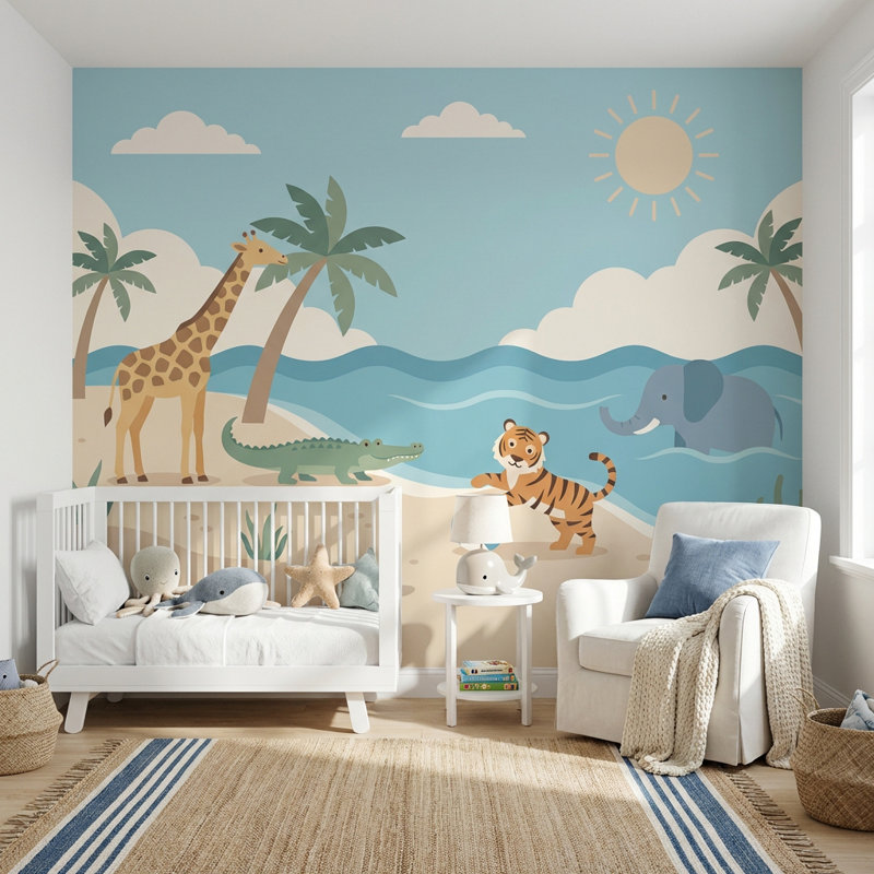 Papier peint Tropical Beach, 100 po x 96 po, Non tissé