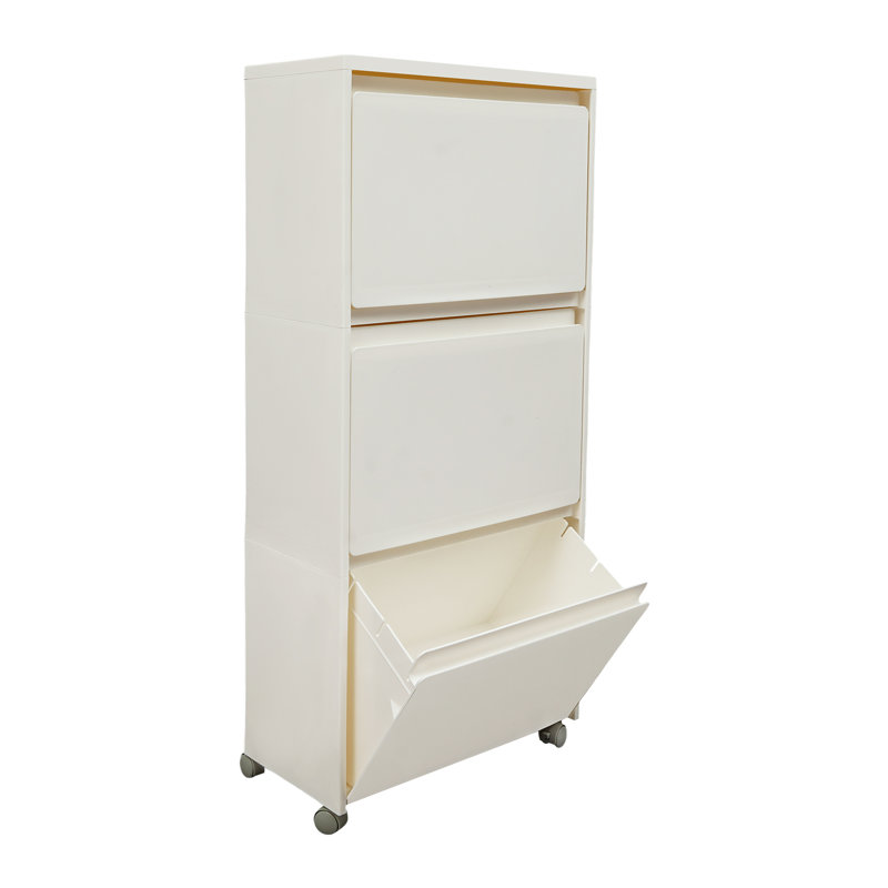 Armoire de rangement à 3 niveaux, armoire de rangement sur pied avec roulettes