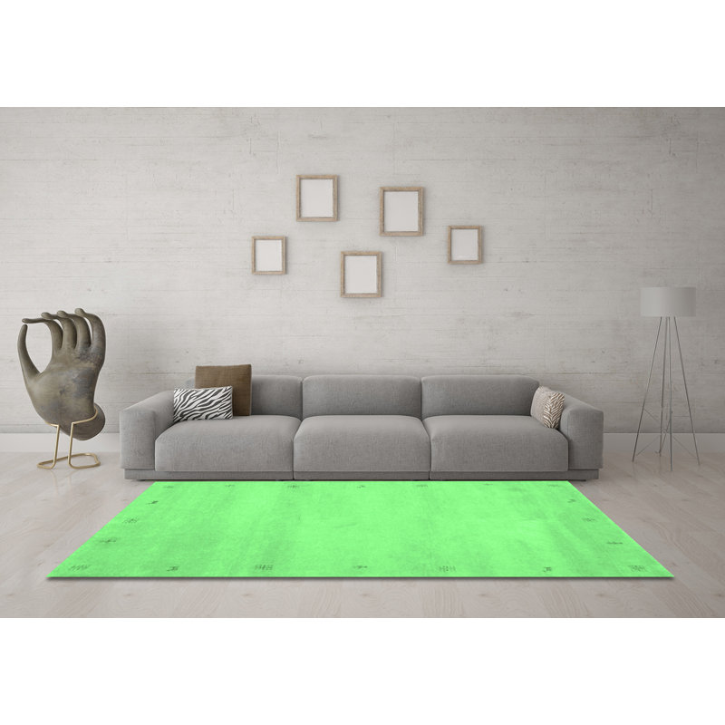 Washable Abstract Indoor Rug, Square 7'